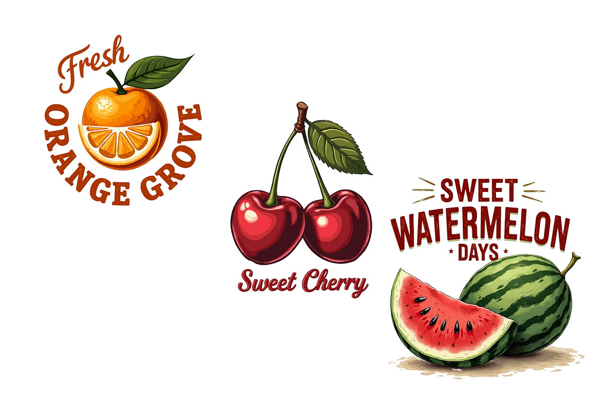 Retro Summer Fruits PNG Bundle, a Food Illustration by FloridPrintables (Photo 6 of 8)