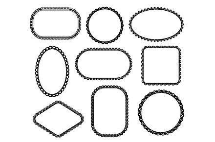 Scallop edge lace frames, a Decorative Illustration by Vector Tradition