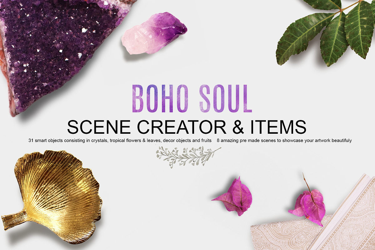 BOHO SOUL scene creator & items, a Product Mockup by Isabelle Salem (Photo 1 of 11)