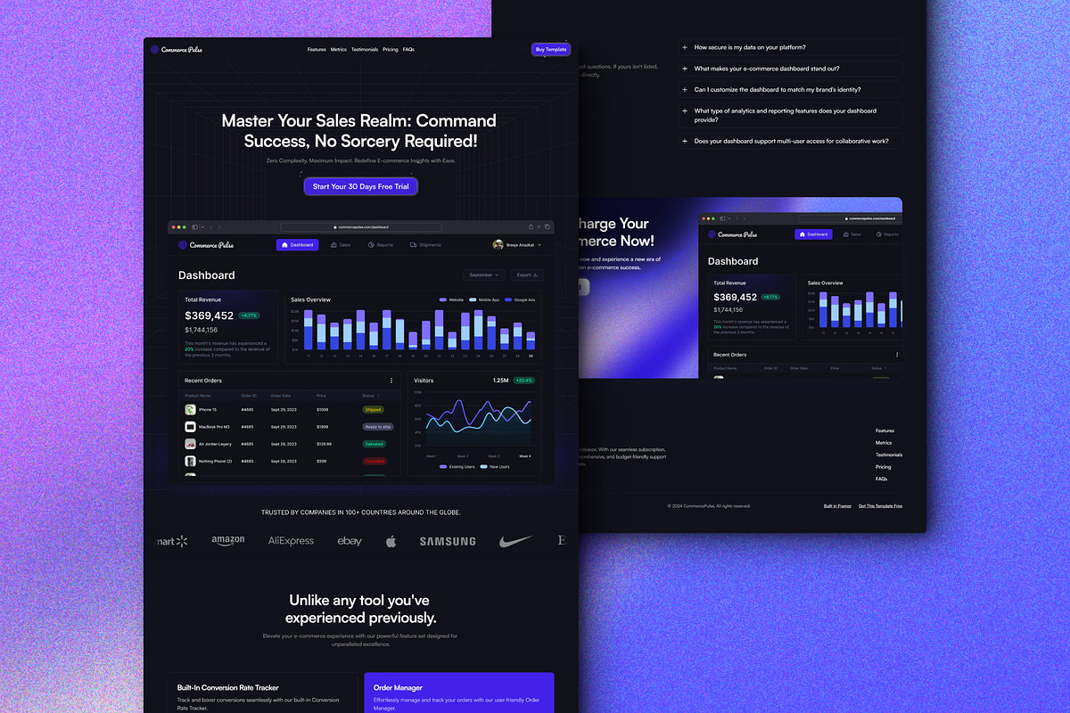 Commerce Pulse - Framer Template, a Landing Page Template by BreejeAnadkat (Photo 3 of 3)