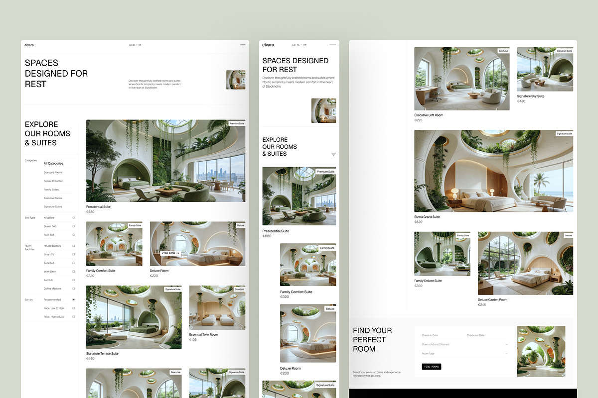 Hotel & Resort Website UI Figma, an UI Kit Template by peterdraw (Photo 4 of 7)