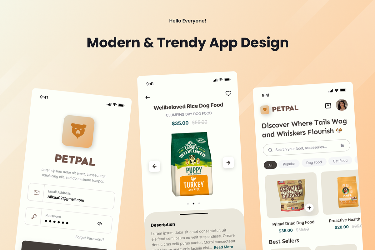 PetPal - Pet Shop and Care Mobile, an UI Kit Template by SquidPixey (Photo 2 of 3)