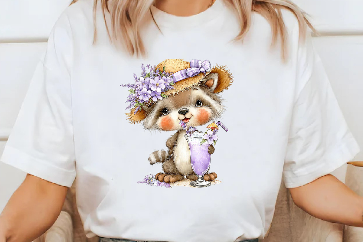 Whimsical summer raccoon Clipart, an Illustration by Designworld (Photo 6 of 7)