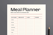 Modern Weekly Meal Planner Template, a Stationery Template by MightyDesign (Thumbnail 2 of 8)