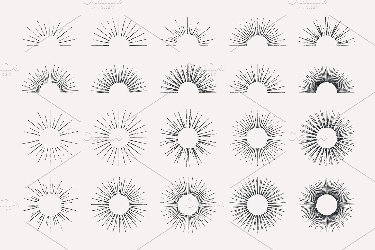 Retro Sunbursts, a Decorative Illustration by Vecster (Photo 3 of 4)