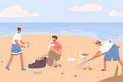 People cleaning sea beach from trash, a Person Illustration by Good Studio (Thumbnail 3 of 3)
