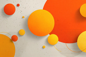 Abstract orange and yellow circles o, a Photo by Pixeness Studio