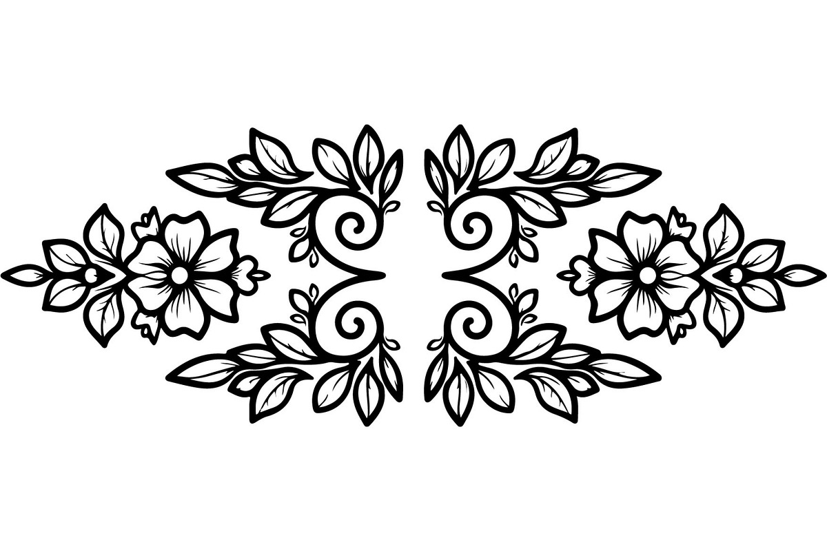 Floral Heart Circle WreathBlack Set, a Seasonal Illustration by Designer_Momina (Photo 12 of 18)