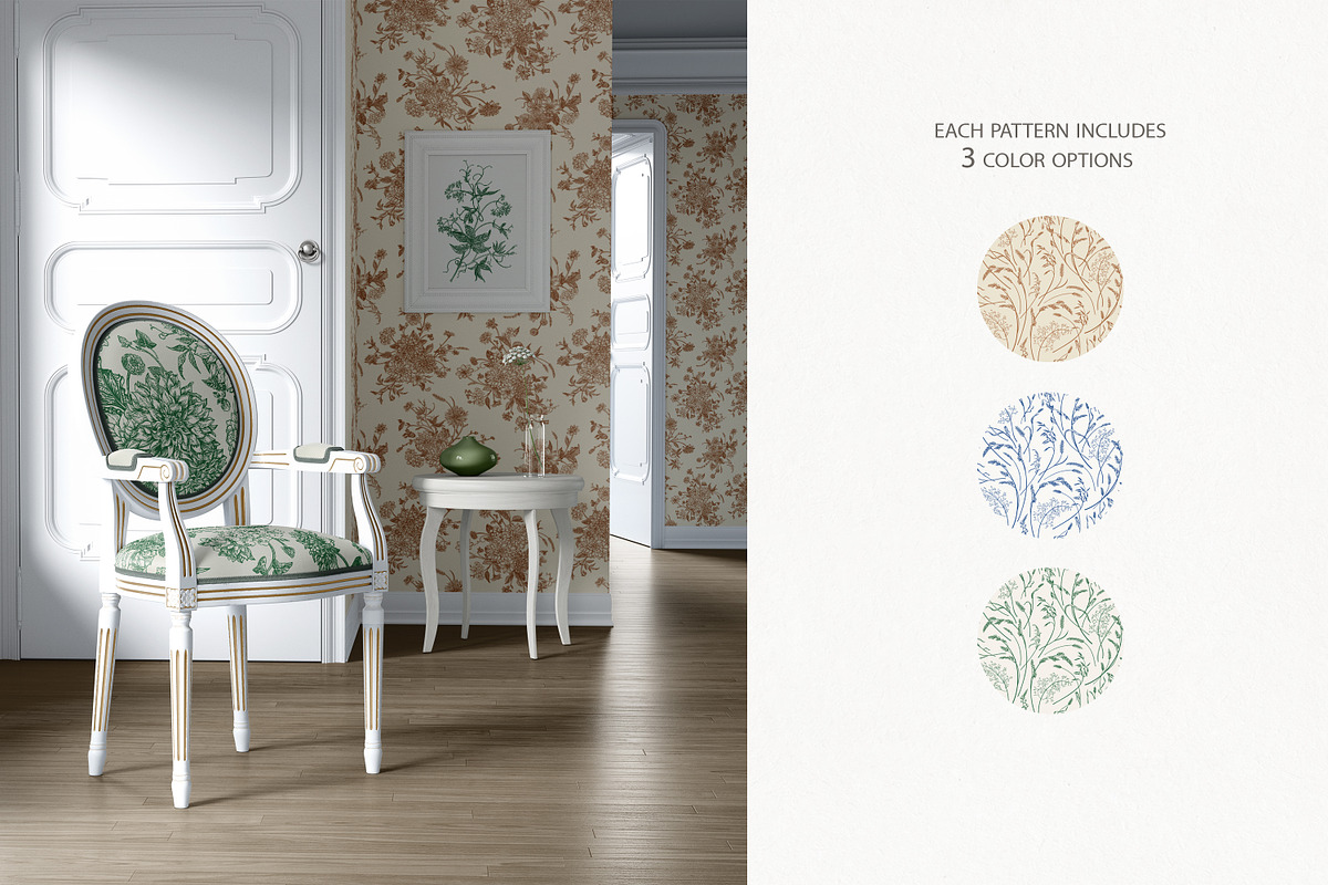 French garden pattern collection, an Illustration by Lisla (Photo 2 of 11)
