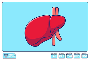 Liver Cartoon Vector Icons, a Person Illustration by Artstorystudio