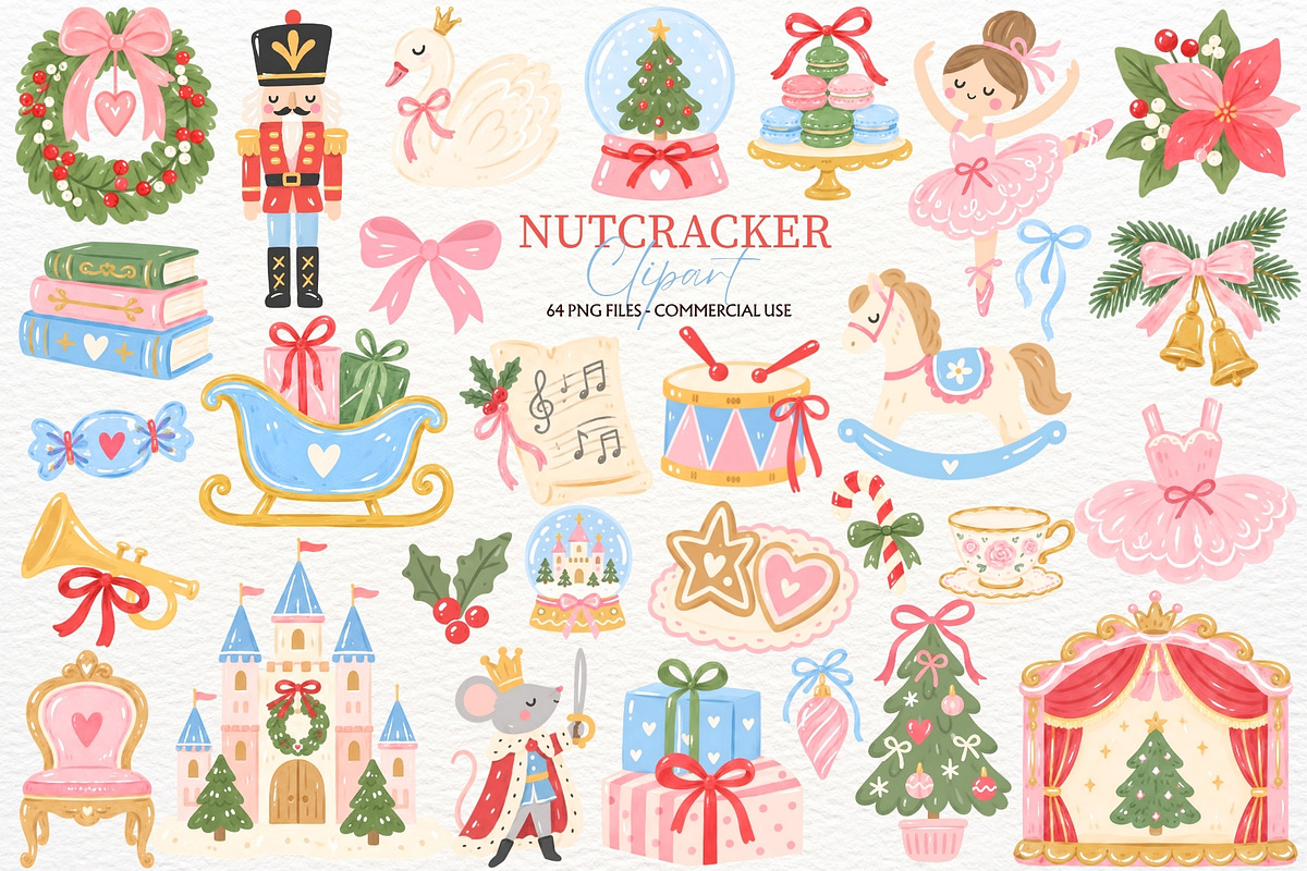 Nutcracker Ballet Clipart Christmas, a Seasonal Illustration by SugarCloudStudioArt (Photo 1 of 6)