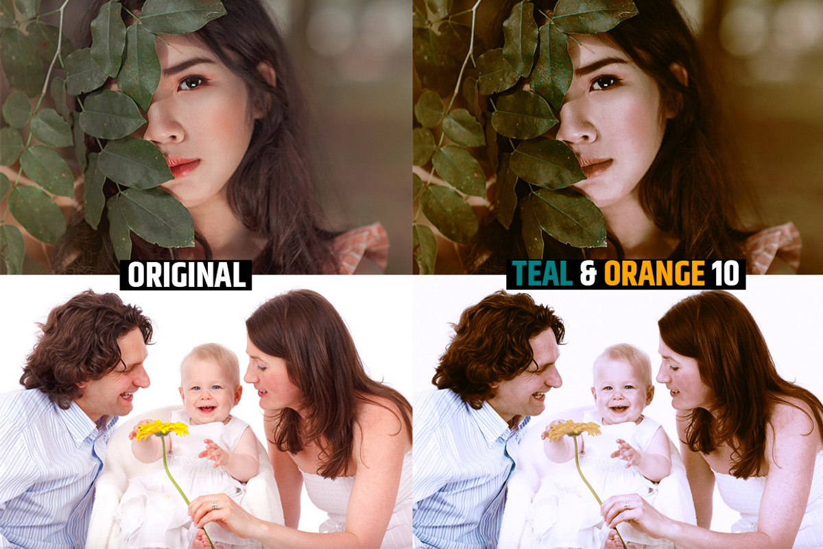 Orange & Teal 30 Cinematic FILM LUTS, a Plug-in Add-On by WeLovePresets (Photo 12 of 61)
