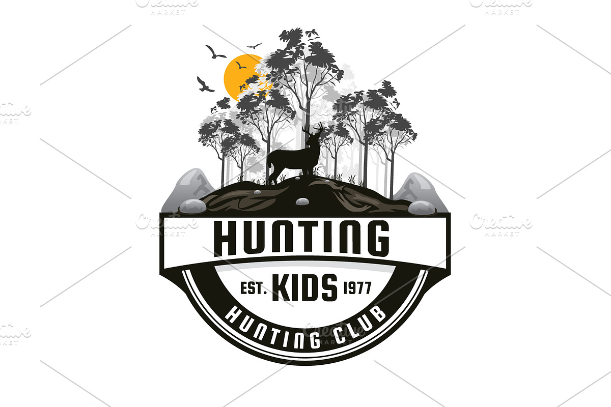 Hunting vintage Logo For T-shirt, a Branding & Logo Template by Ismael Hossain