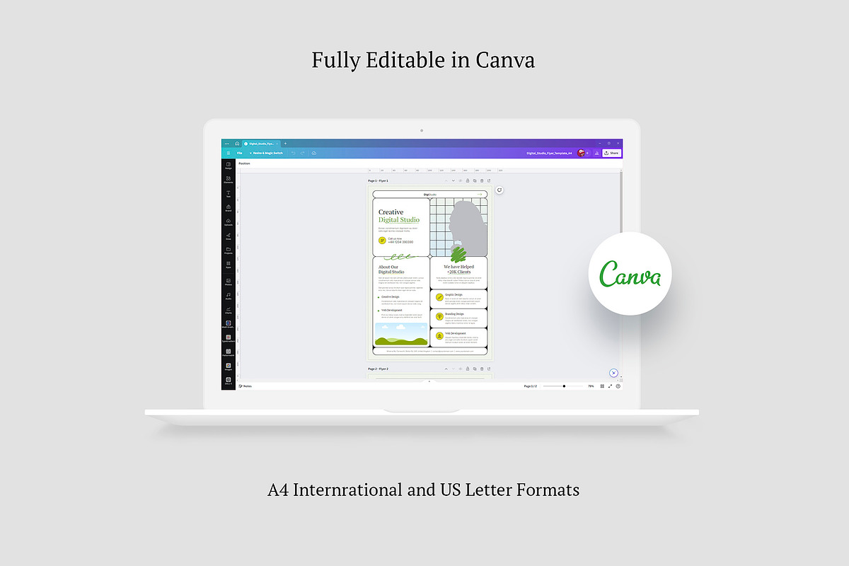 Digital Studio Flyer Canva Template, a Flyer Template by artbart (Photo 6 of 9)