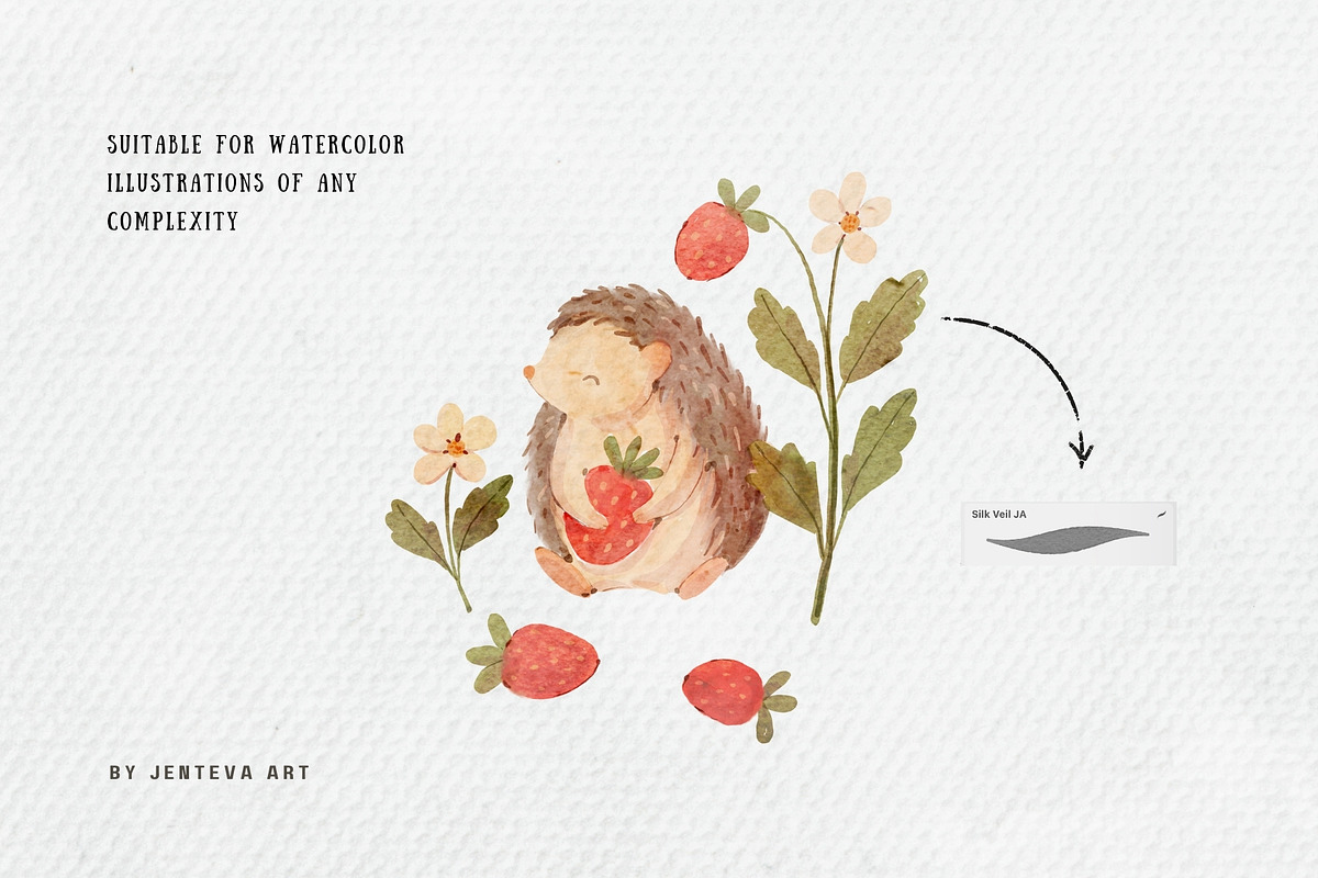 Procreate Watercolor Brush Set, a Brush Add-On by Jenteva Art (Photo 8 of 10)