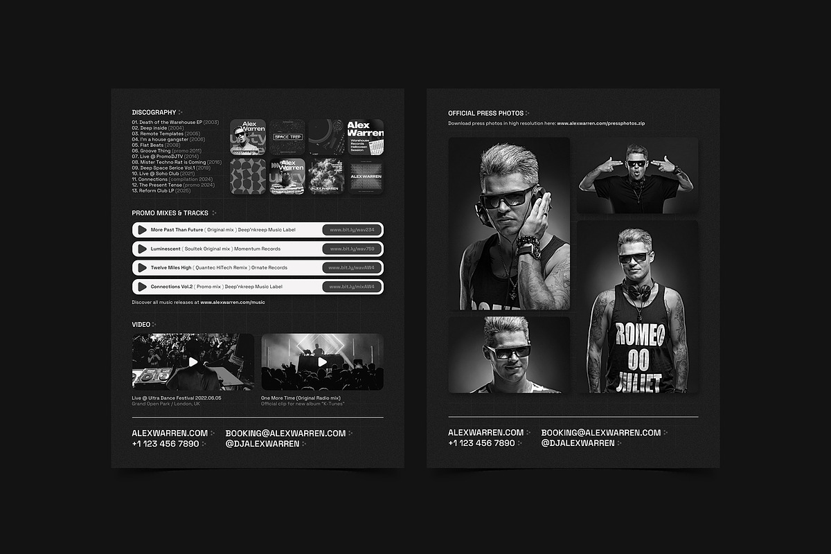 Dark DJ Press Kit / EPK Template preview 3