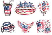 Hand Drawn Patriotic USA Clipart PNG, an Illustration by Designking (Thumbnail 3 of 5)