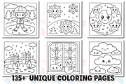 Cute Weather Coloring Book for Kids, a Decorative Illustration by Design Station (Thumbnail 3 of 7)