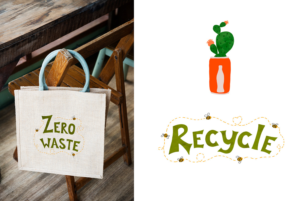 Zero waste Reuse plastic bottle set, an Education Illustration by Tani Kuzminka (Photo 4 of 4)