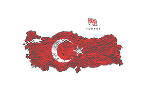 Colored map of Turkey, an Illustration by Irina Trusova