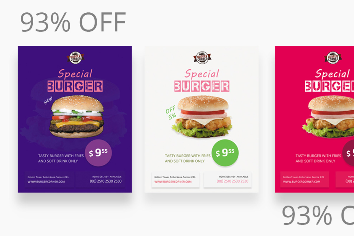 Burger Flyer Bundle, a Flyer Template by Design_Space (Photo 4 of 4)