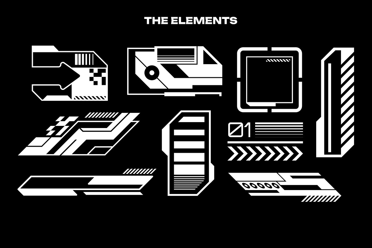 Cyberpunk Sci-Fi HUD Decals Pack, an Object Graphic by Neodivisu (Photo 4 of 10)