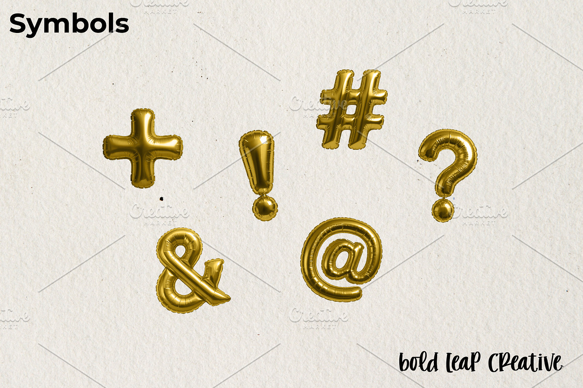 Gold Foil Alphabet Balloon Pack, an Object Graphic by Bold Leap Creative (Photo 3 of 6)