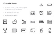 Hotel Services Icons, an Outline Icon by Middltone (Thumbnail 2 of 4)