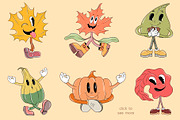 Fall Retro Clipart - Vector, a Decorative Illustration by Alina Sh (Thumbnail 3 of 10)