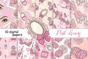 Pink Dreams Pattern, a Pattern Graphic by GlamArtZhanna