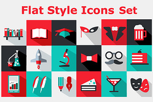 Flat icons set, an Outline Icon by AlexZeL
