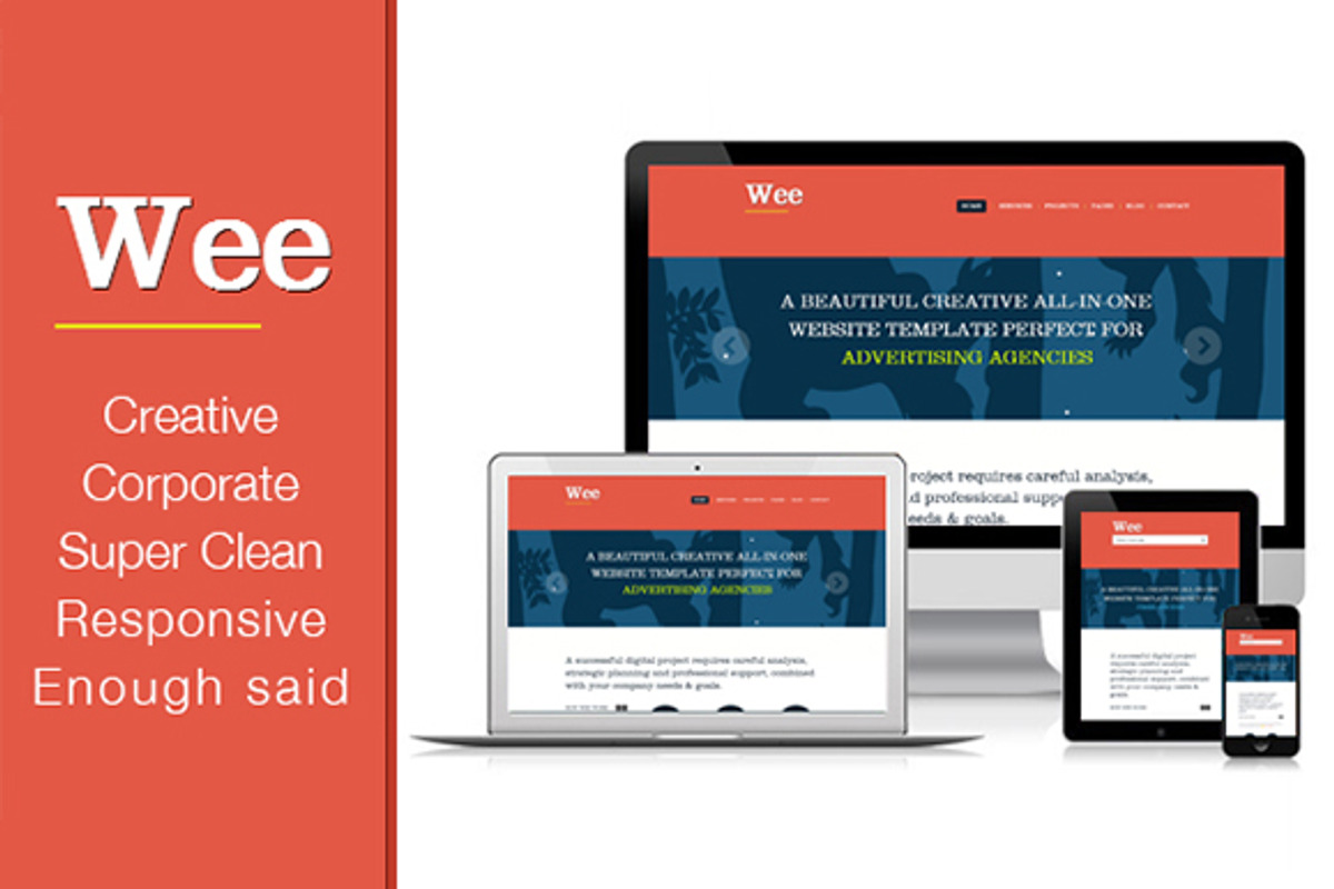 Responsive Business Template: Wee, a Templates & Theme by Themesforce
