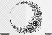 Sunflower Frame SVG PNG Bundle, an Illustration by Actual Pixel (Thumbnail 21 of 23)