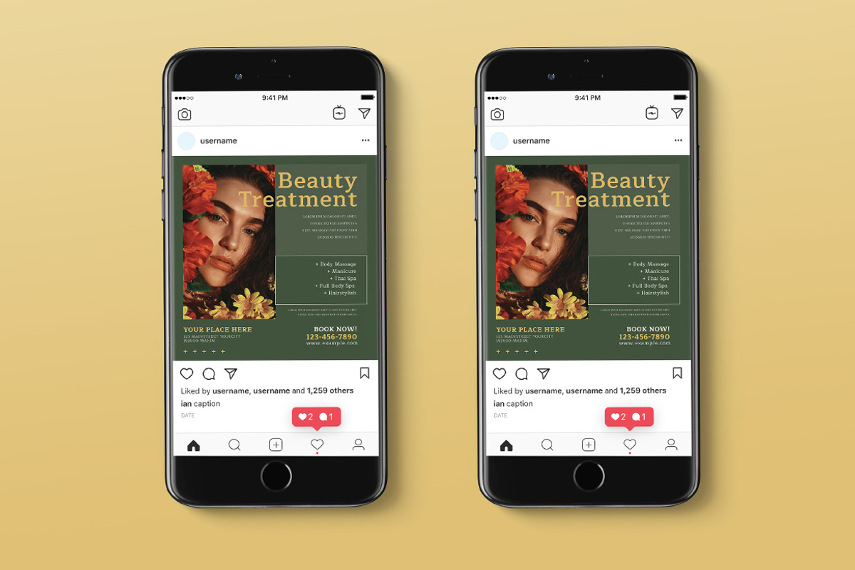 Beauty Treatment Instagram Flyer, a Flyer Template by Tokosatsu (Photo 1 of 3)