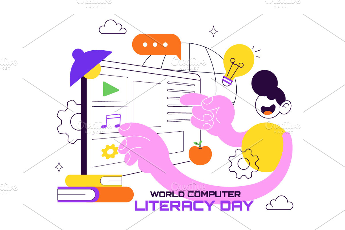 6 World Computer Literacy Day, an Education Illustration by denayunebgt (Photo 3 of 3)