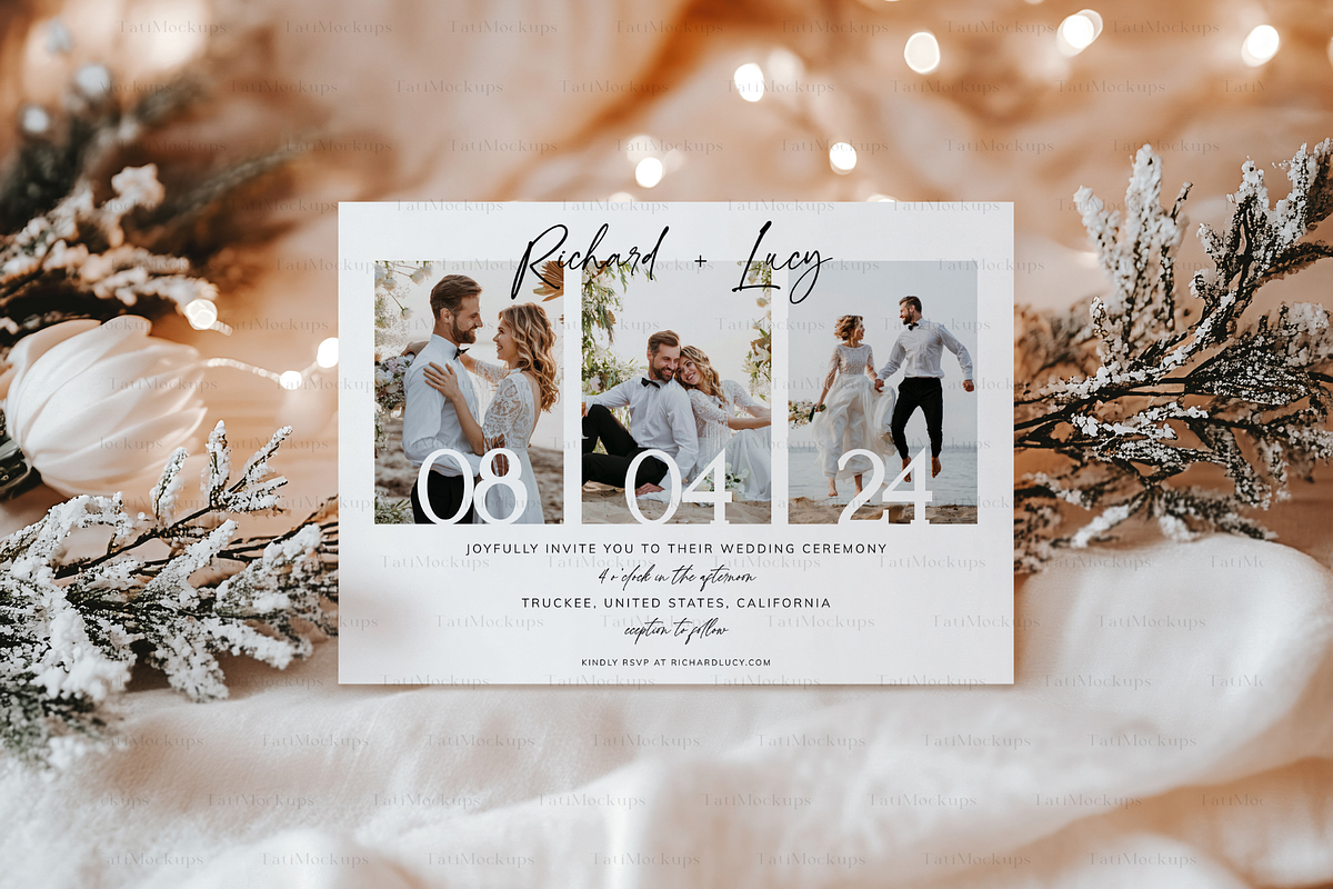 7x5 Christmas Invitation Card Mockup, a Product Mockup by TatiMockup (Photo 3 of 4)