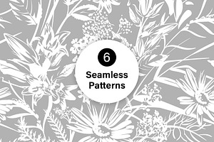 Flowers. Seamless Patterns 1