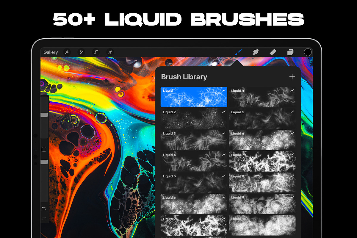 Procreate Liquid Brushes, a Brush Add-On by Nurmiftah (Photo 4 of 6)