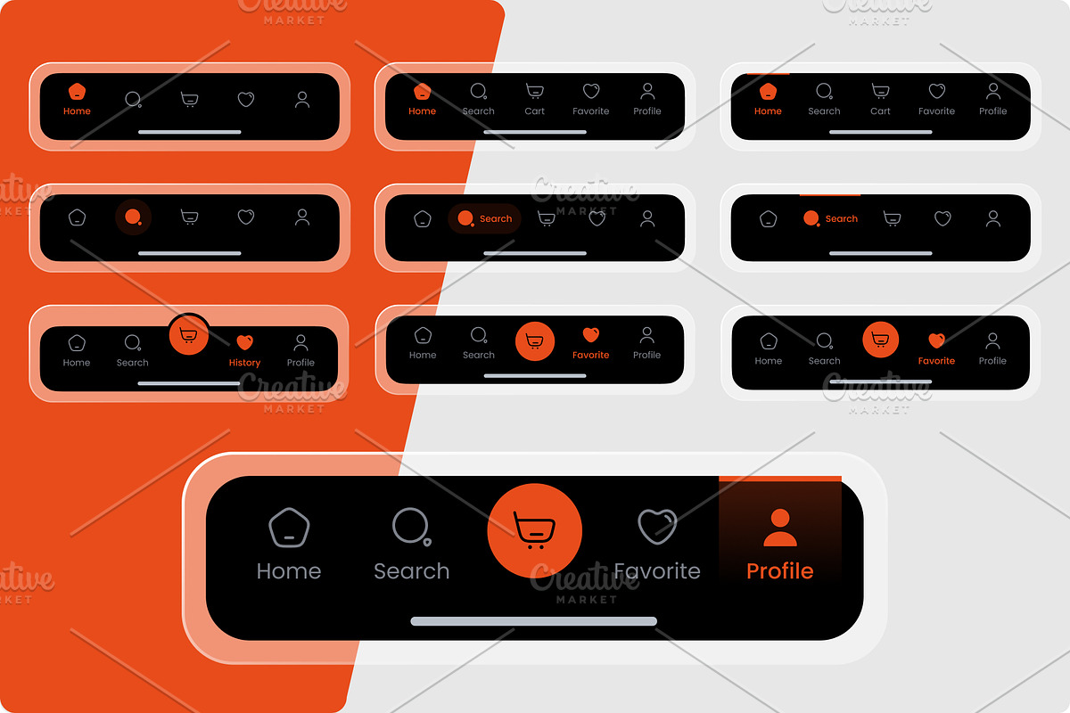 iOS Bottom Nav Bar UI Design in Fig., an App Template by DesignBox