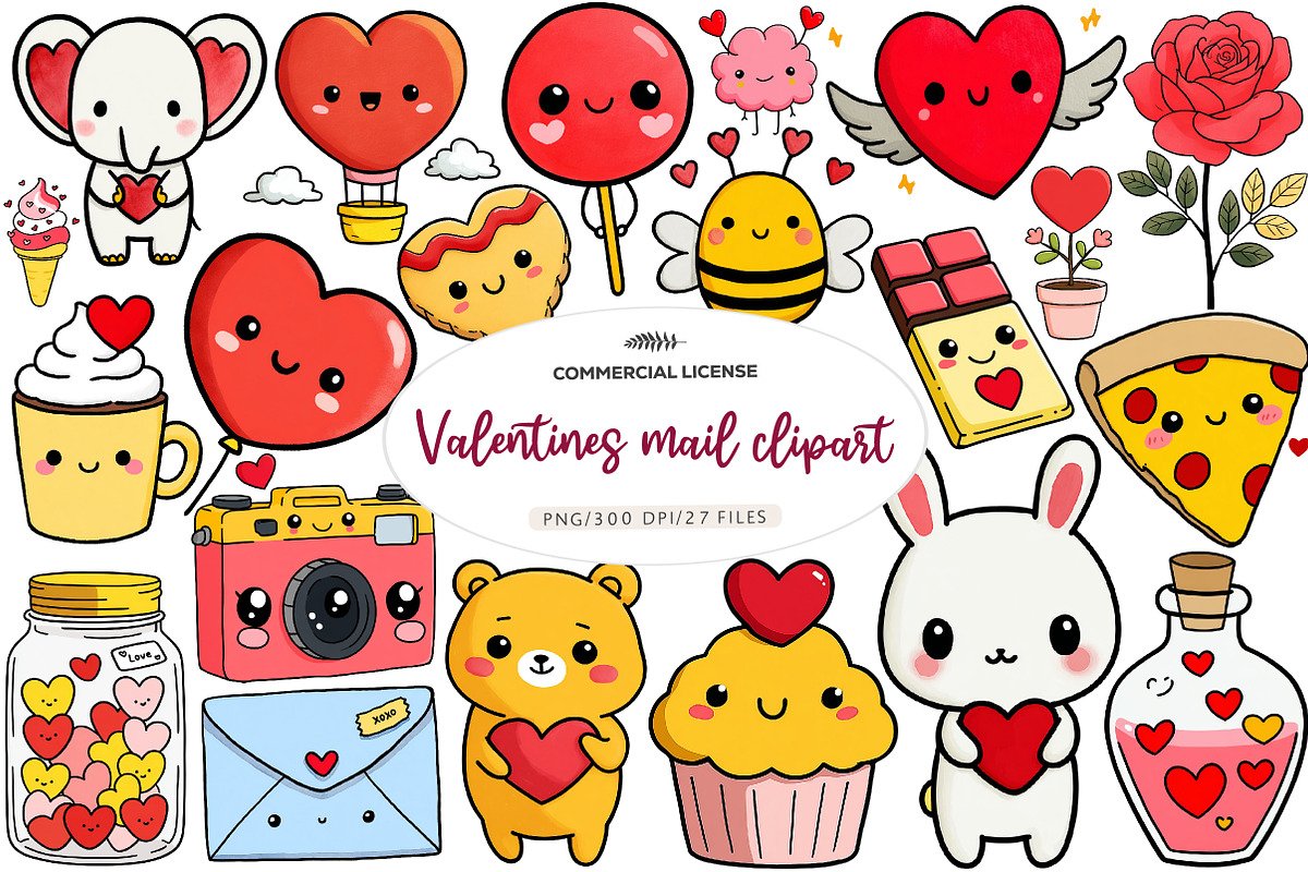 Valentines mail clipart, Valentines, an Illustration by CreationArt (Photo 1 of 6)