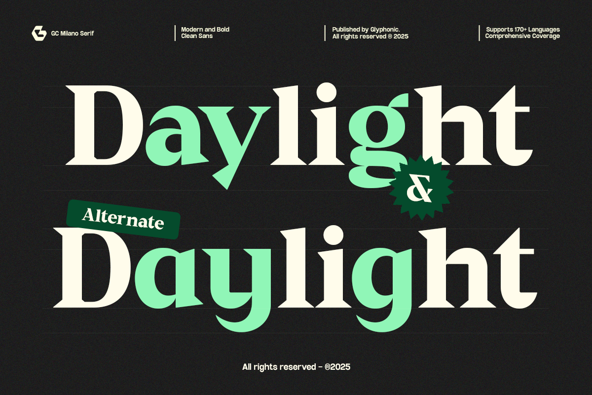 GC Milano – Strong Serif Elegance, a Serif Font by Glyphonic (Photo 12 of 15)