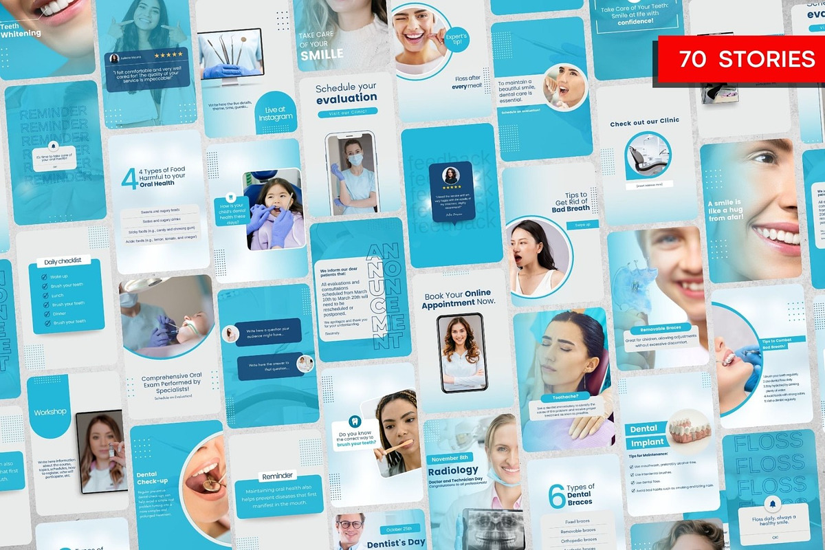 Dental Clinic Social Media Blue Pack, a Social Media Template by Gomes Web (Photo 3 of 4)