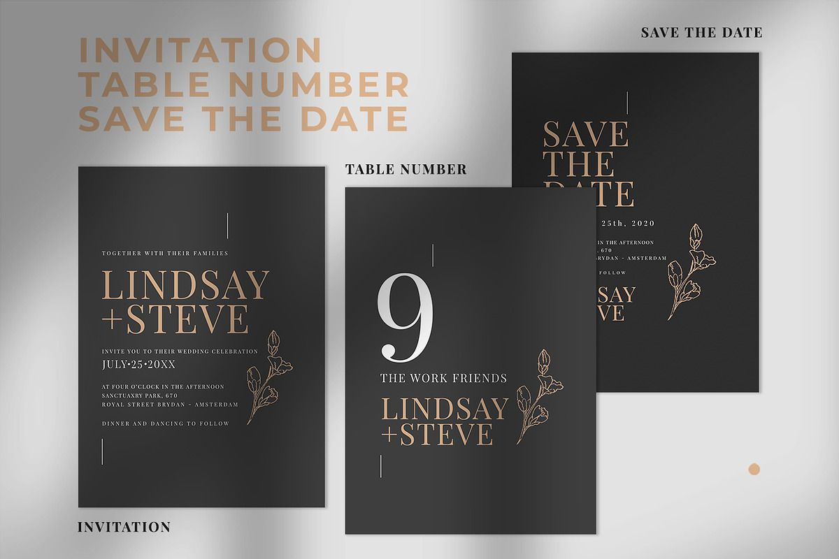 Black Royal Wedding Suite, an Invitation Template by Azka Creative (Photo 2 of 4)