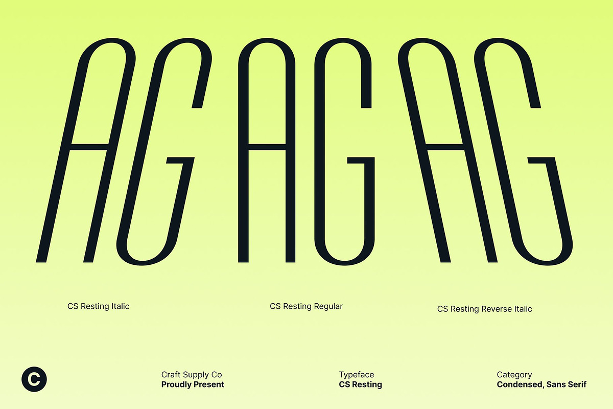 CS Resting – Modern Condensed Font, a Sans Serif Font by Craft Supply Co. (Photo 3 of 8)