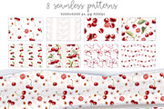 Cherry Romance Watercolor Collection, a Decorative Illustration by Shabbypie (Thumbnail 5 of 5)