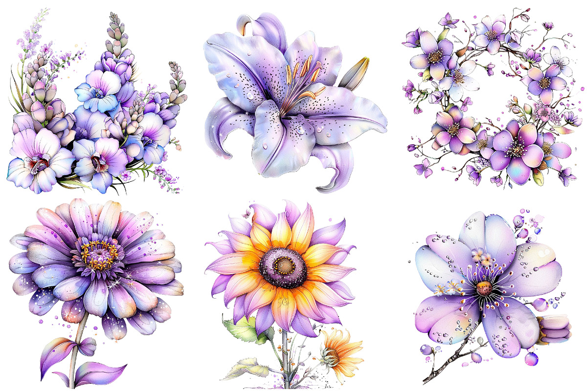 Spring Flowers Sublimation Clipart, an Illustration by DreamArtGraphic (Photo 7 of 8)