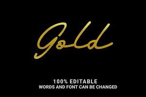 Gold Vector 3d Editable Text Effect