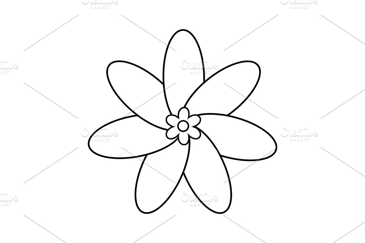 Line art flower, an Object Illustration by Elen_Art