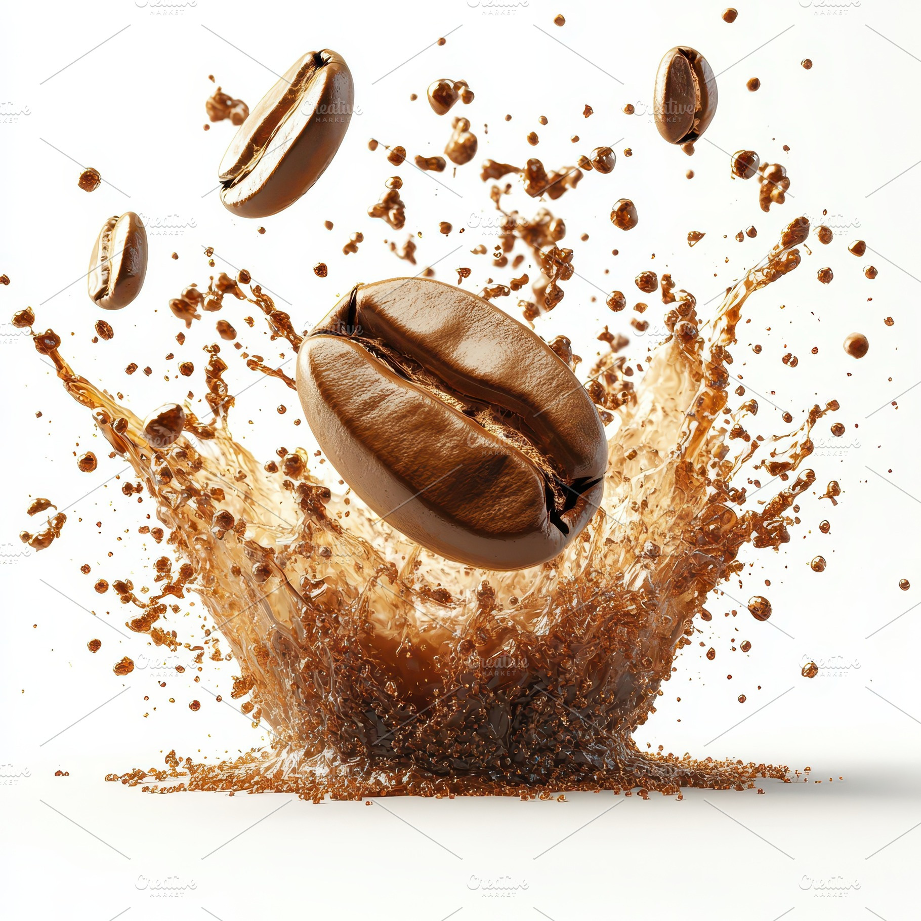 Coffee Bean Splash Brown Liquid Ener, a Food & Drink Photo by Pixeness Studio