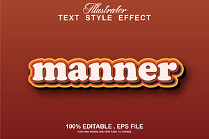 Manner Text Effect Editable